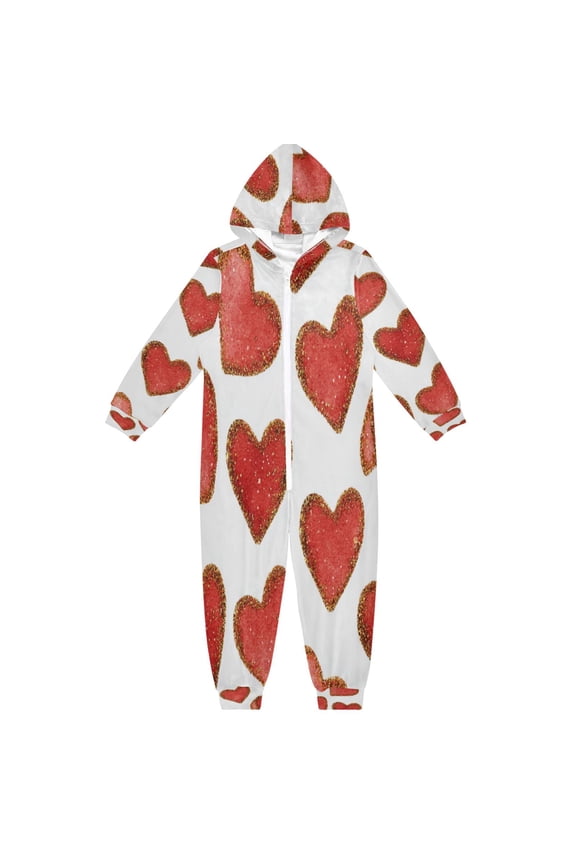 4T-14Y Size Aviliable Cozy One-Piece Footless Sleeper Pajama Hearts