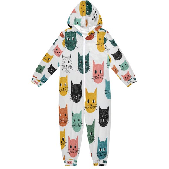 Vzayyk 4T-14Y Size Aviliable Cozy One-Piece Footless Sleeper Pajama Kitty