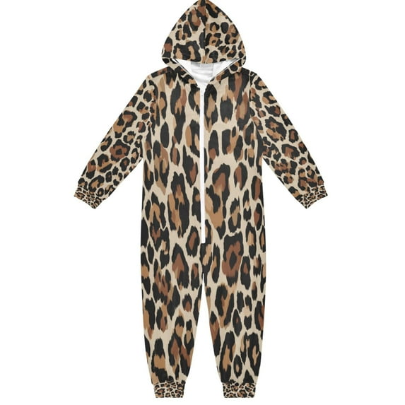 Vzayyk 4T-14Y Size Aviliable Cozy One-Piece Footless Sleeper Pajama Leopard Print