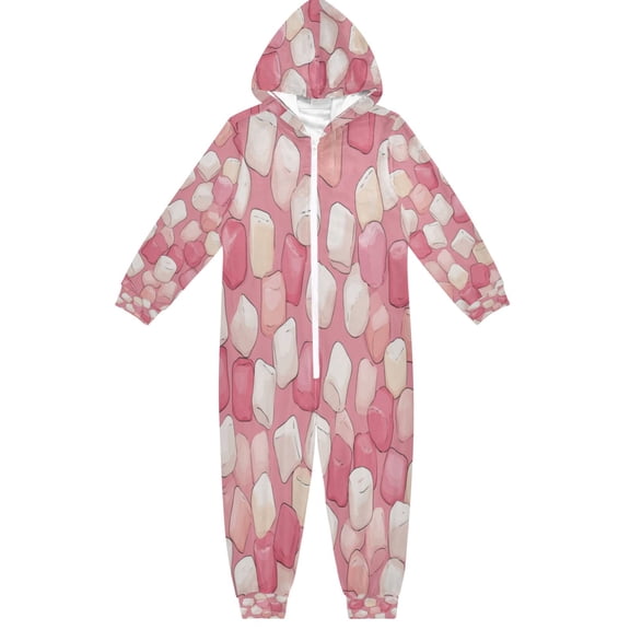 Vzayyk 4T-14Y Size Aviliable Cozy One-Piece Footless Sleeper Pajama Puffed Candy