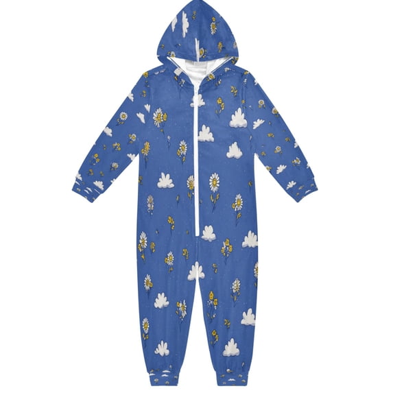 Vzayyk 4T-14Y Size Aviliable Cozy One-Piece Footless Sleeper Pajama Small Daisies
