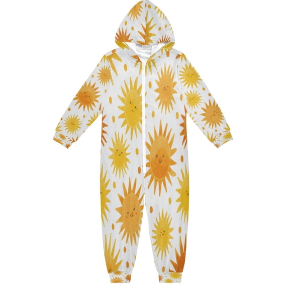 Vzayyk 4T-14Y Size Aviliable Cozy One-Piece Footless Sleeper Pajama Sun Smily Face