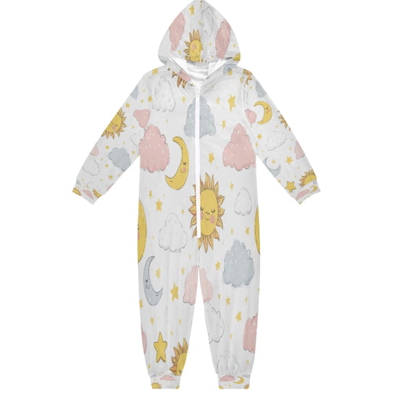 Vzayyk 4T-14Y Size Aviliable Cozy One-Piece Footless Sleeper Pajama Sun Stars and Moon