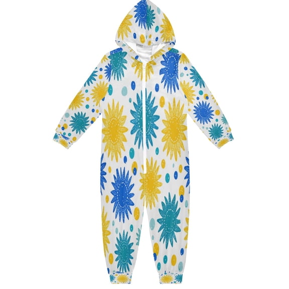 Vzayyk 4T-14Y Size Aviliable Cozy One-Piece Footless Sleeper Pajama Suns and Dots