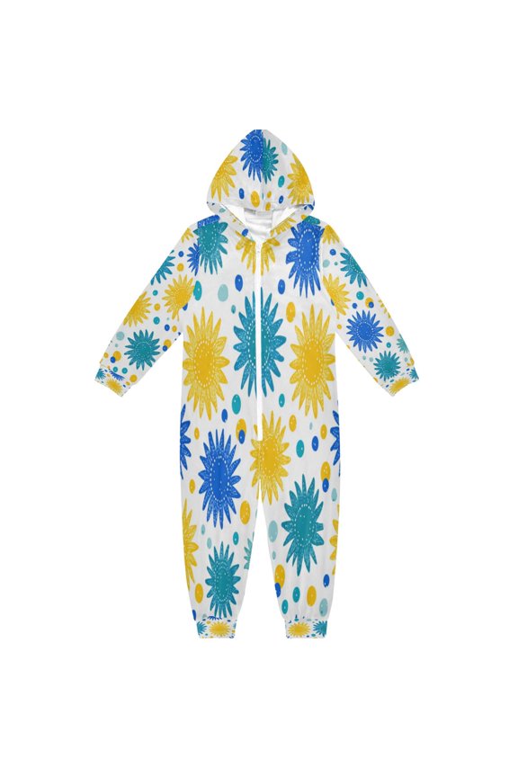 4T-14Y Size Aviliable Cozy One-Piece Footless Sleeper Pajama Suns and Dots