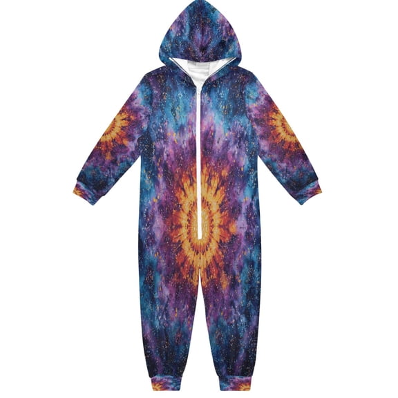 Vzayyk 4T-14Y Size Aviliable Cozy One-Piece Footless Sleeper Pajama Tie-dye