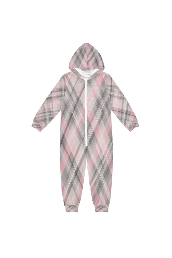 4T-14Y Size Aviliable Cozy One-Piece Footless Sleeper Pajama Ttartan Plaid
