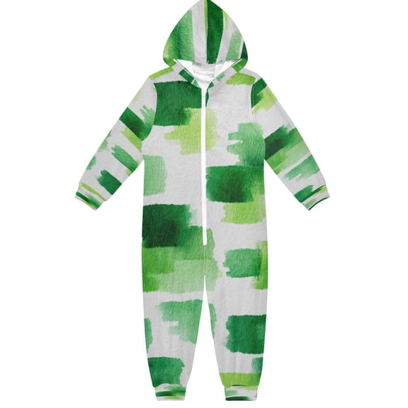 Vzayyk 4T-14Y Size Aviliable Cozy One-Piece Footless Sleeper Pajama Watercolor Green
