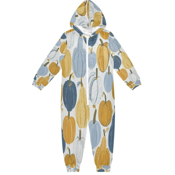 Vzayyk 4T-14Y Size Aviliable Cozy One-Piece Footless Sleeper Pajama Yellow Palette Of Pumpkins