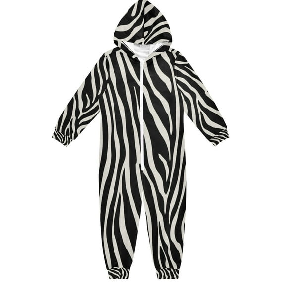 Vzayyk 4T-14Y Size Aviliable Cozy One-Piece Footless Sleeper Pajama Zebra Stripes