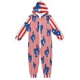 Vzayyk Cozy One-Piece Footless Sleeper Pajama Blue Patriotic Bow Tie ...