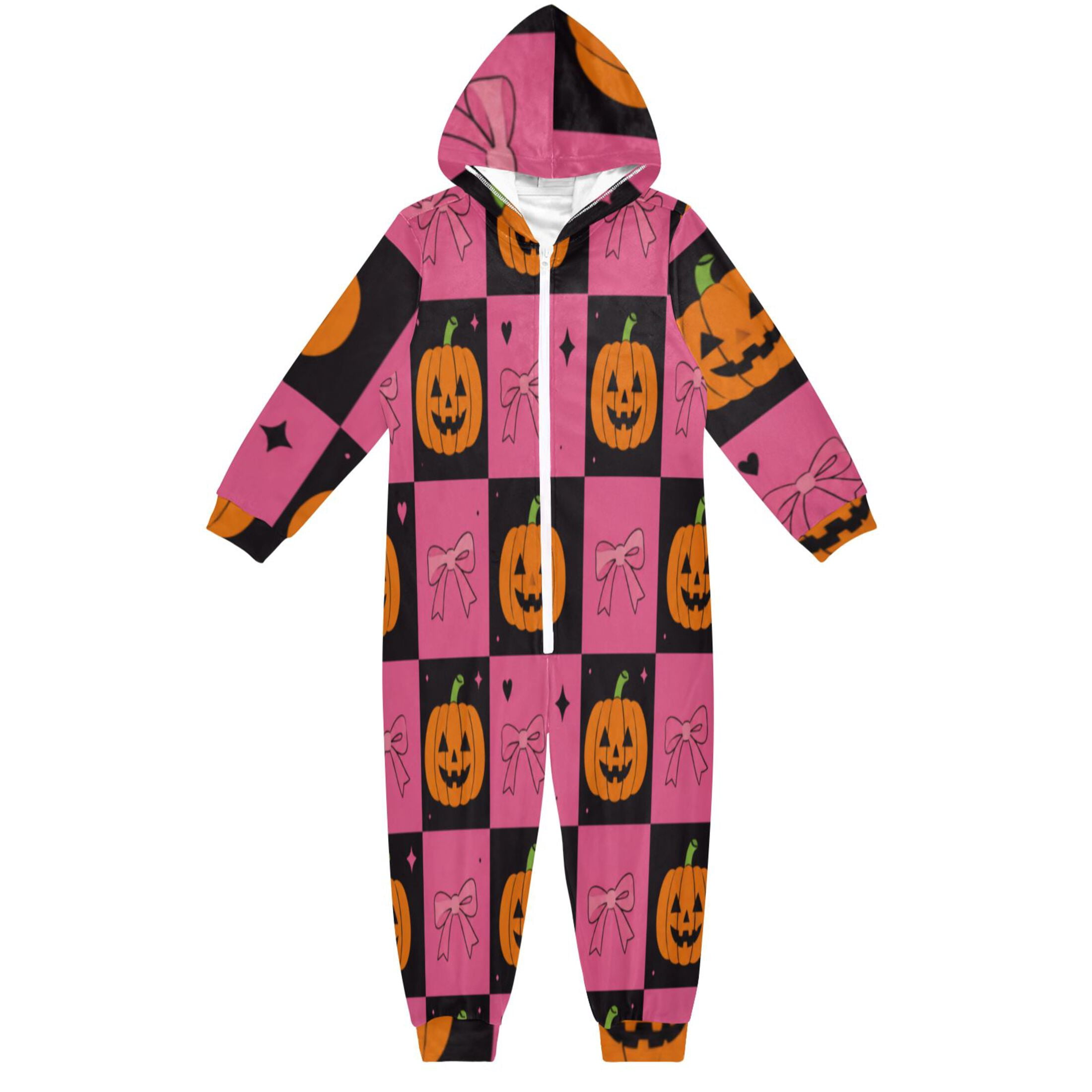 Vzayyk Cozy One-Piece Footless Sleeper Pajama Youthful Pumpkin Bow ...