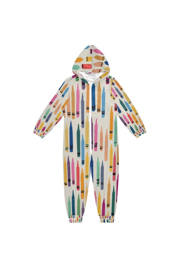 4T-14Y Size Aviliable Cozy One-Piece Footless Sleeper Pajama Crayon Painting