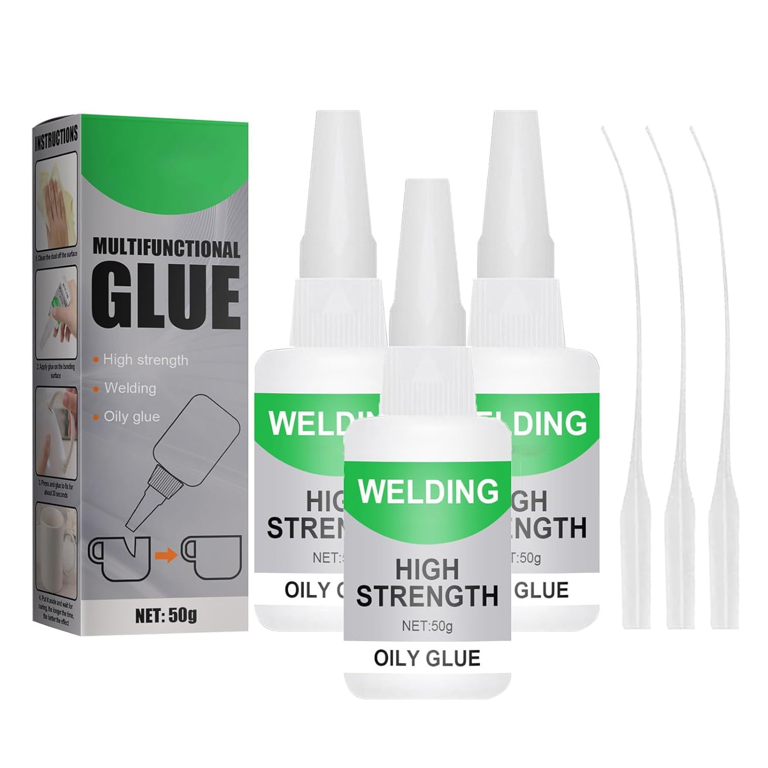 Vzurta Glue, Vzurta Welding High-Strength Oily Glue, Powerful Universal Glues, Multi Purpose Strong Glues, Instant Bonding, Strong Adhesion, Repairs Last Long Time 3PCS