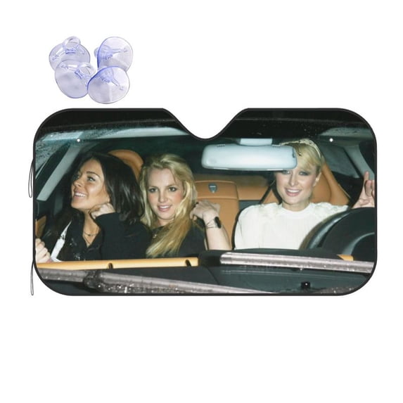 W 140CM H 76CM-Paris Britney Lindsay Sun shade Windscreen Awesome Car Front Windshield 76x140cm Sunshade Visor Heat Reflector
