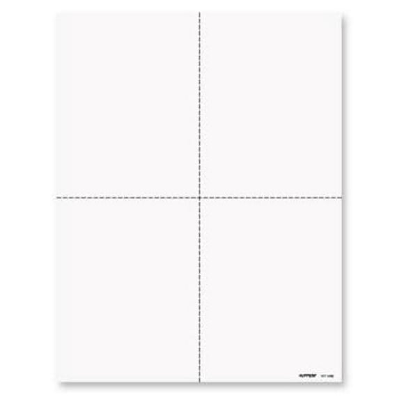 W-2 & 1099-R Forms Paper - 4-Up Blank Laser Sheets - 8.5 x 11 - 500 Count - Perforated Tax Forms - 20# Paper - TF5221B