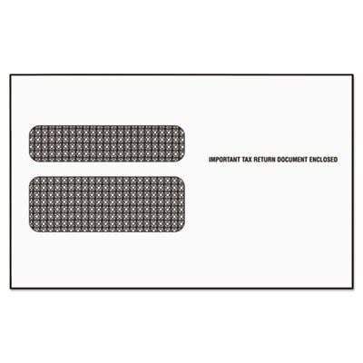 TOPS 2219LESR 5.63 in. x 9 in. Commercial Flap, Self-Adhesive Closure, W-2 Laser Double Window Envelope - Clear (50/Pack)