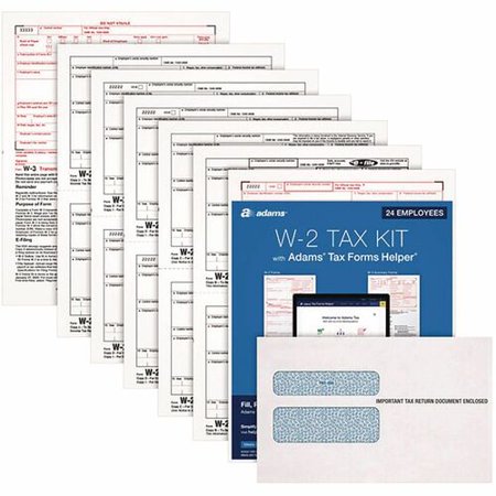 "W-2 Tax Form/envelope Kits, Six-Part Carbonless, 8.5 X 5.5, 2/page, (24) W-2s And (1) W-3, 24/sets | Bundle of 2 Packs"