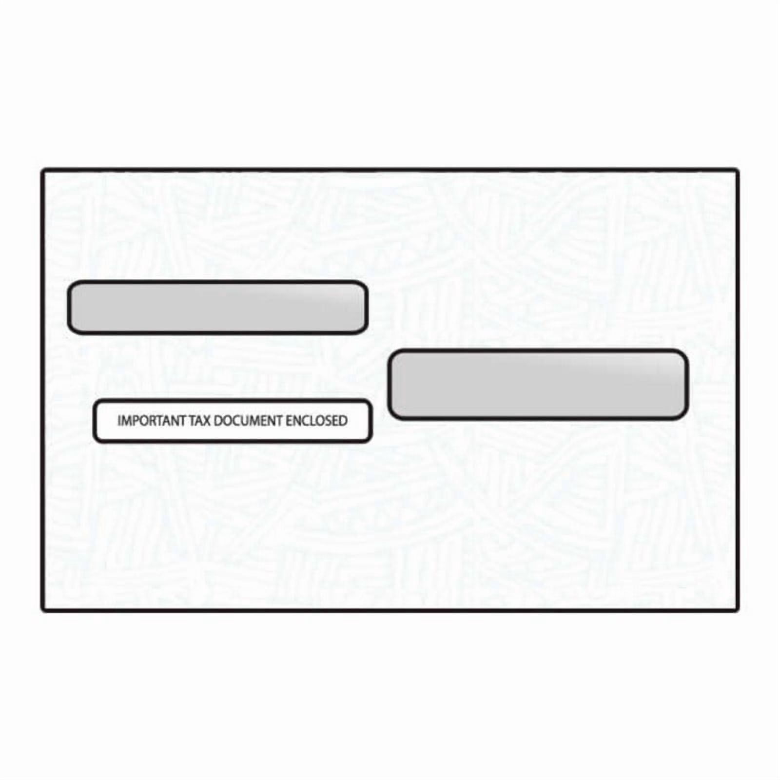 W-2 Two-Wide Forms Double Poly Window Envelopes, 5-5/8" x 9", 24#, White, Blue Wesco Inside Tint (Box of 500)