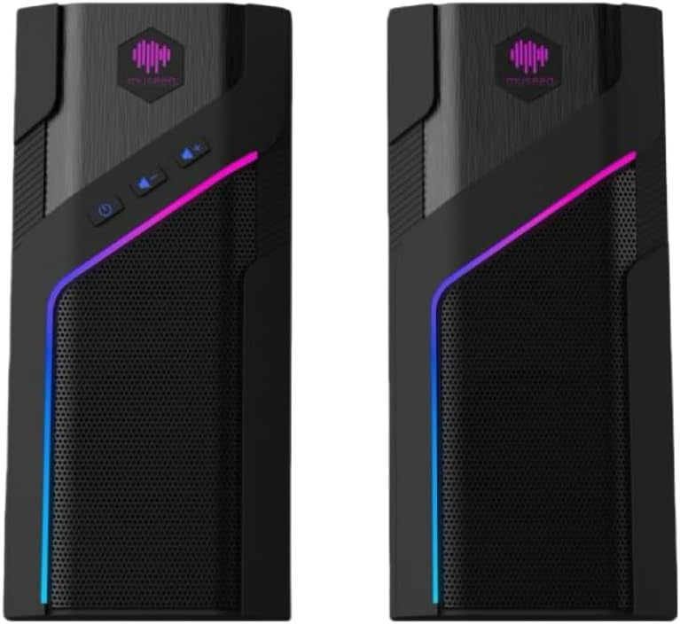 W-206RE RGB Gaming Speakers for PC, Bluetooth & USB Desktop Speakers for Gaming PC and Monitor, Touch Control Stereo Computer Speakers with 21 LED Light es