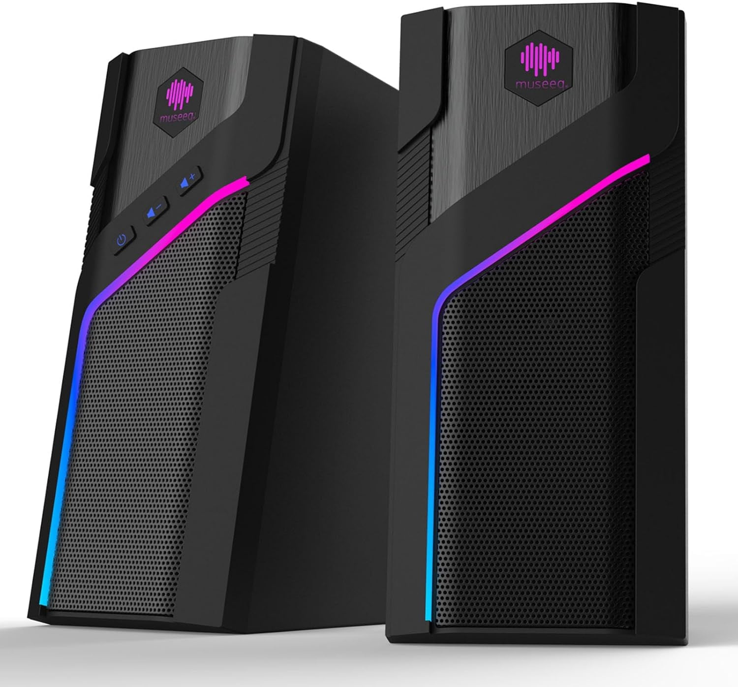 W-206RE RGB Gaming Speakers for PC, Bluetooth & USB Desktop Speakers for Gaming PC and Monitor, Touch Control Stereo Computer Speakers with 21 LED Light es