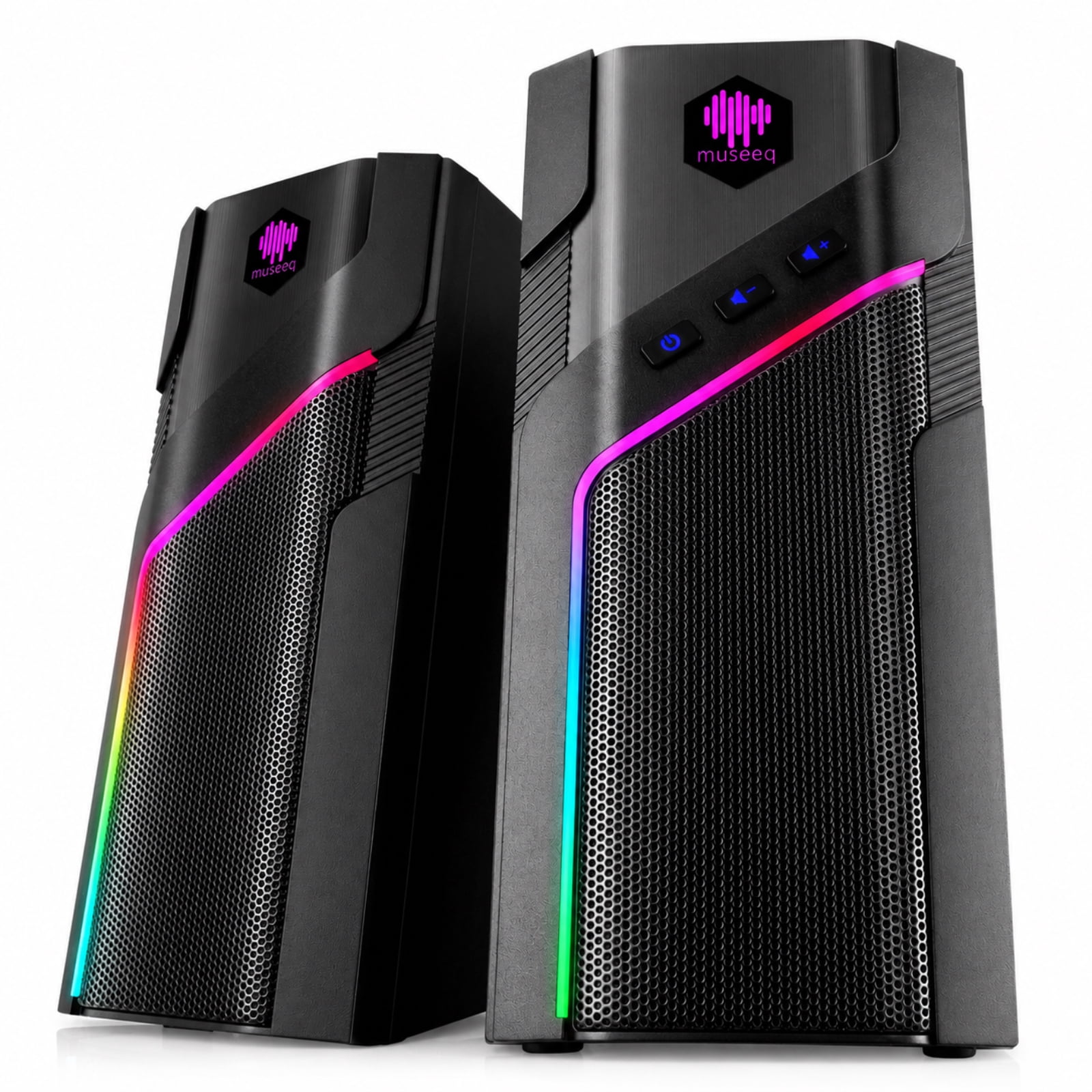 W-206RE RGB Gaming Speakers for PC, Bluetooth & USB Desktop Speakers for Gaming PC and Monitor, Touch Control Stereo Computer Speakers with 21 LED Light es