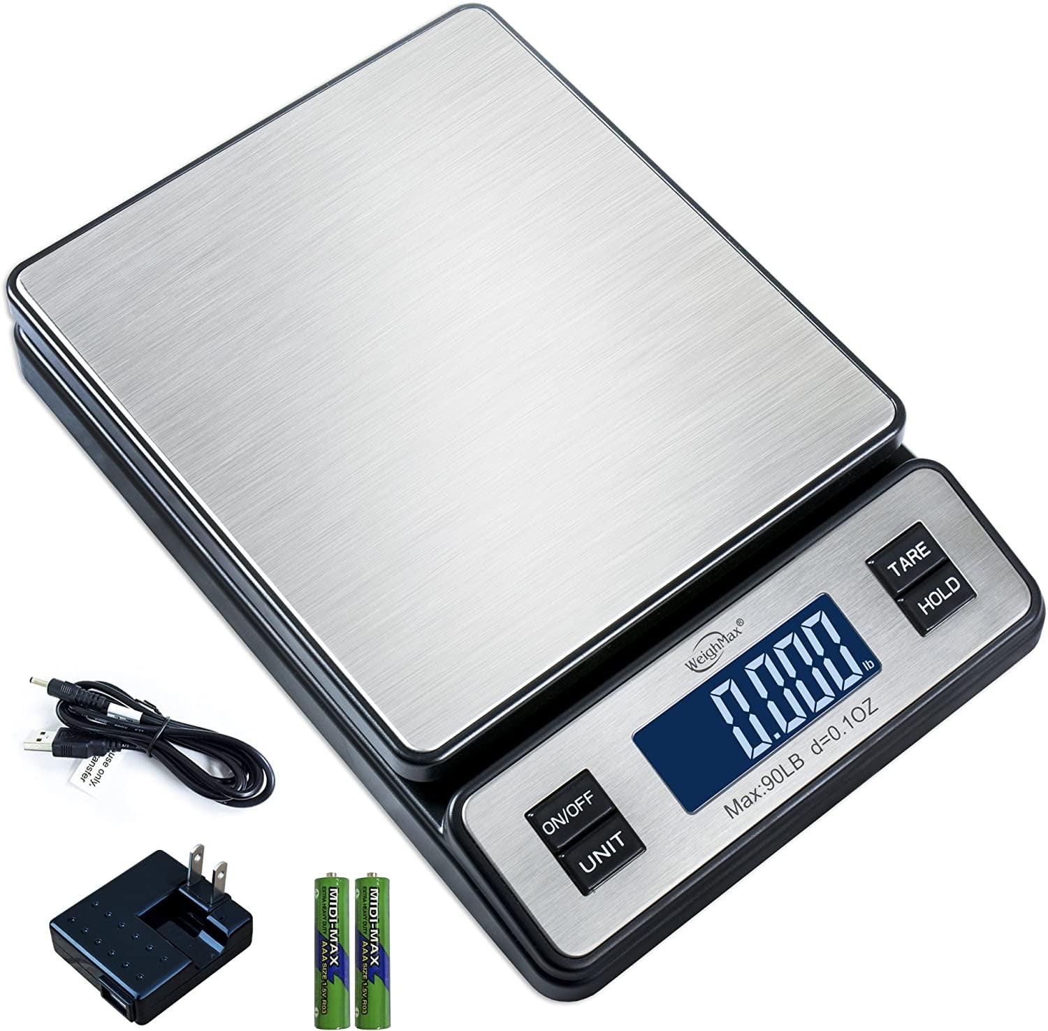 BENTISM Shipping Scale Digital Postal Scale 110 lbs x 0.07 oz. AC/DC  Package LCD