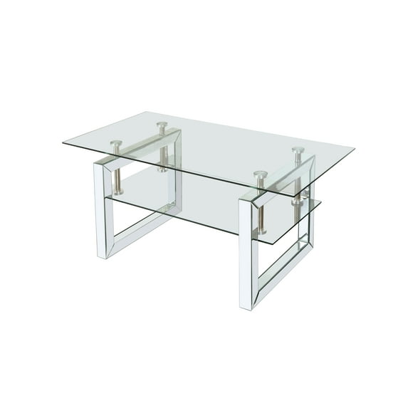 W 39.4" X D 19.7 " X H 17.7" Transparent Tempered Glass Coffee Table, Coffee Table