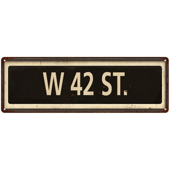 W 42nd St. Vintage Looking Metal Sign Home Decor 6x18 206180066014