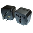 thumbnail image 1 of W-5 - TRAVEL ADAPTER 3P N-AMERICA PLUG TO UNIVERSAL JACK W/GROUND BLACK, 1 of 1