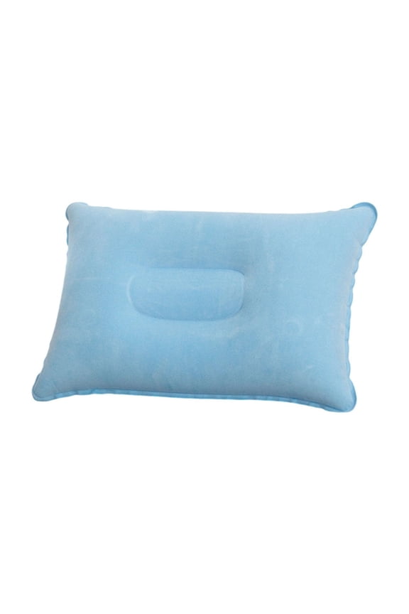 W-539 Blue Large Inflatable Plush Rectangular Napping Pillow For Outdoor Camping Travel Comfort Cushion Pvc Material Big Travel Pillow