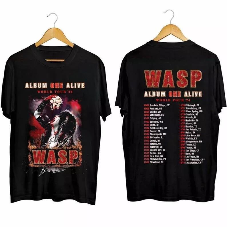 W A S P Album On Alive 2024 Tour t-Shirt WASP Band Fan Shirt - Walmart.com