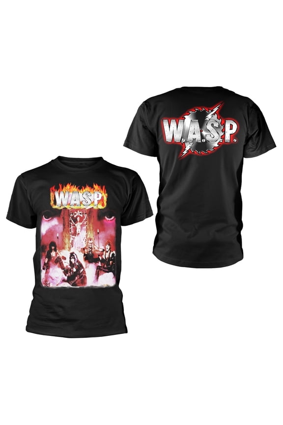W.A.S.P. Men's First Album Cover Logo T-Shirt Black Large | Officially Licensed Merchandise