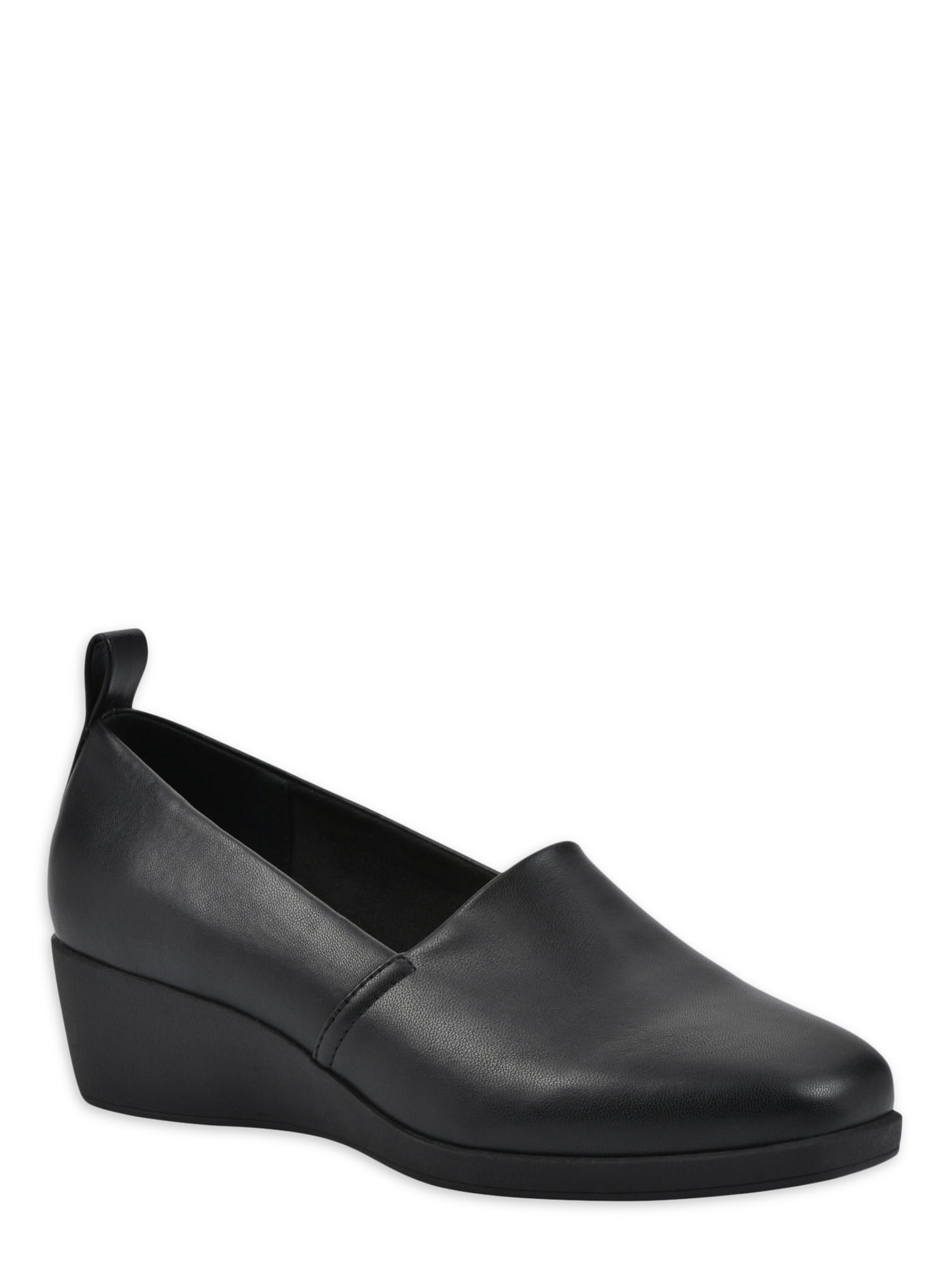 Aerosoles Women's Comfortable Stretch Faux Leather Wedge Mule