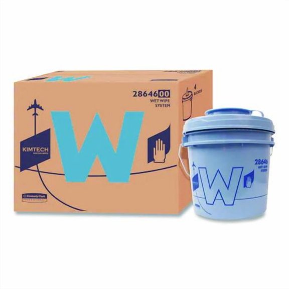 W Aviation Wet Wipe System Bucket, 1 gal, Blue/Gray, 4/Carton | Bundle of 2