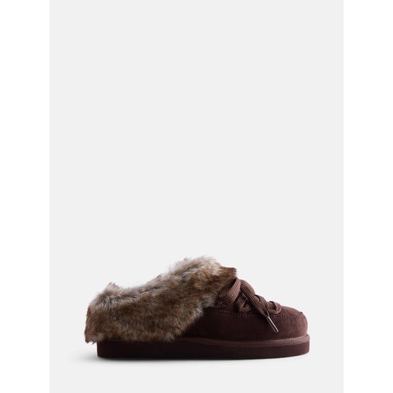 Pawz Women's Crystal Faux Suede Lace Up Slippers