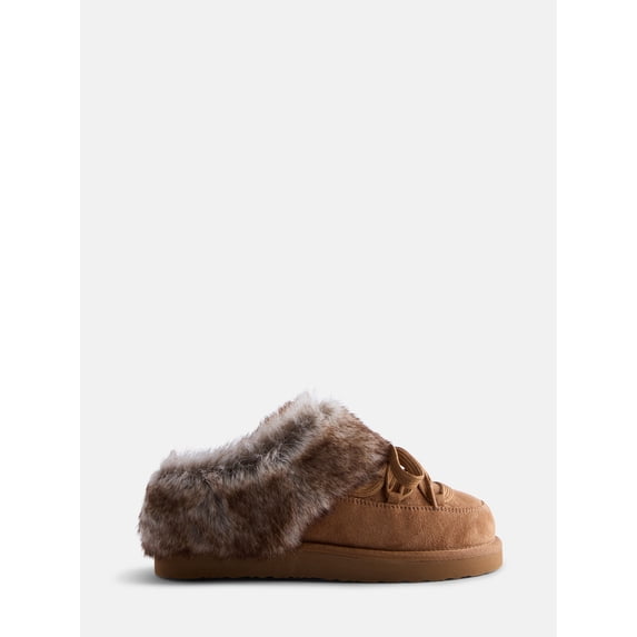 Pawz Women's Crystal Faux Suede Lace Up Slippers