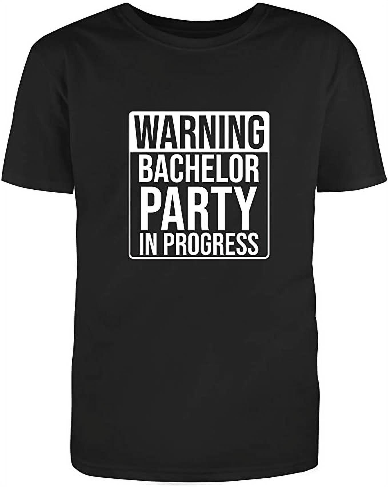 W Bachelor Party In Progress Graphic Novelty Humor Funny T Shirt Black 2X Large