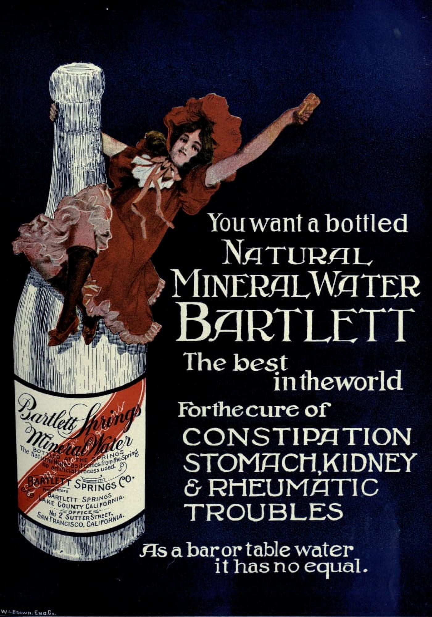 W Brown Eng Co Pacific Wine and spirit review 1903-4 Bartlett Mineral Water Canvas Art - W Brown Eng Co (18 x 24)