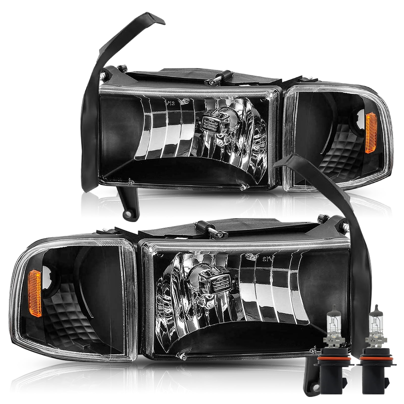 [W/Bulb] For 1994-2002 Dodge Ram 1500 2500 3500 Headlights Replacement Assembly