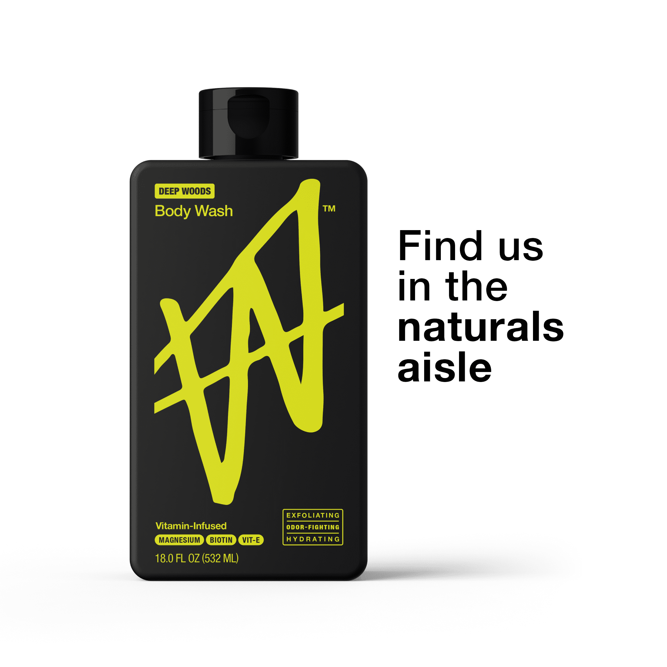 W By Jake Paul Body Wash - Exfoliating - Hydrating - Deep Woods - 18 fl oz