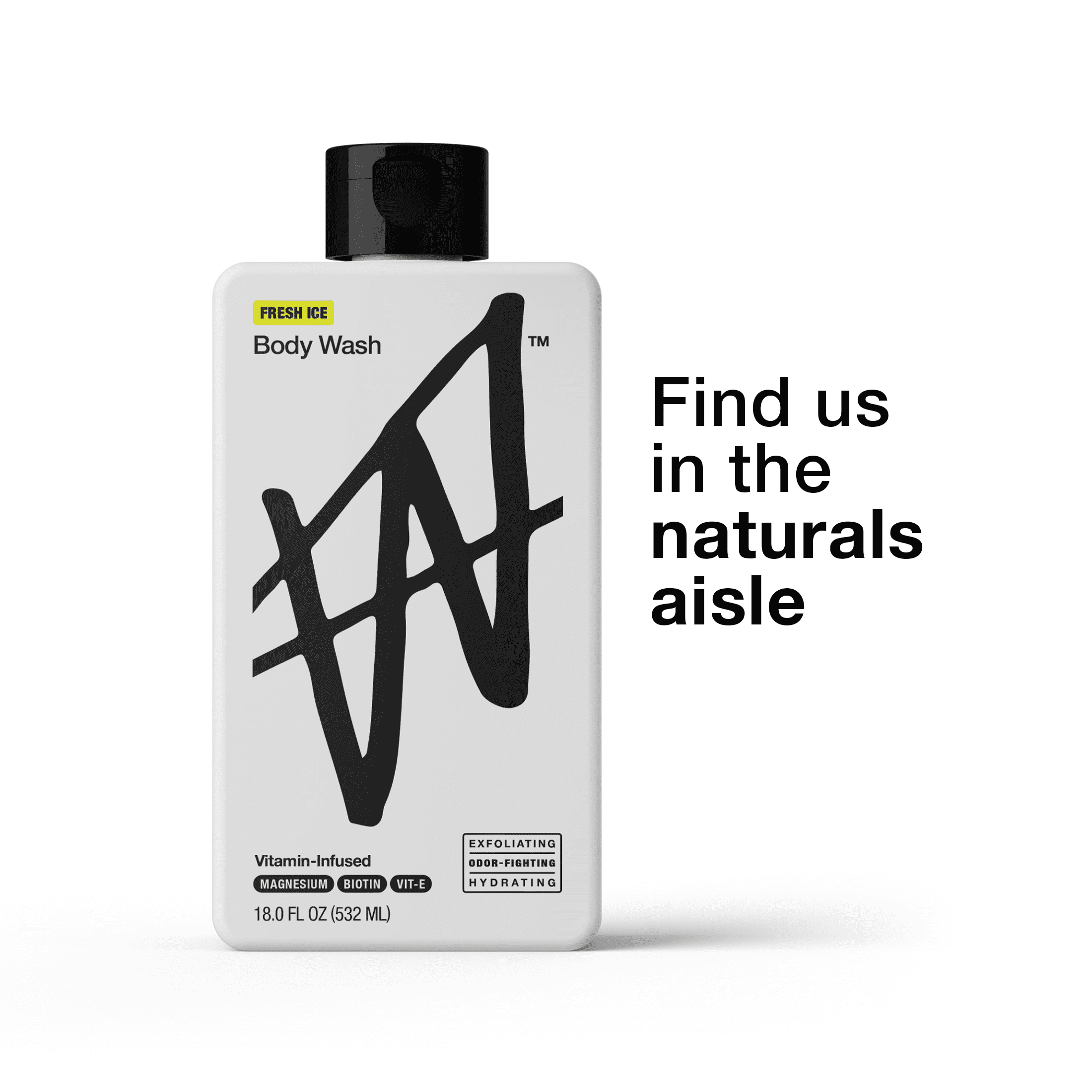 W By Jake Paul Body Wash - Exfoliating - Hydrating - Fresh Ice - 18 fl oz