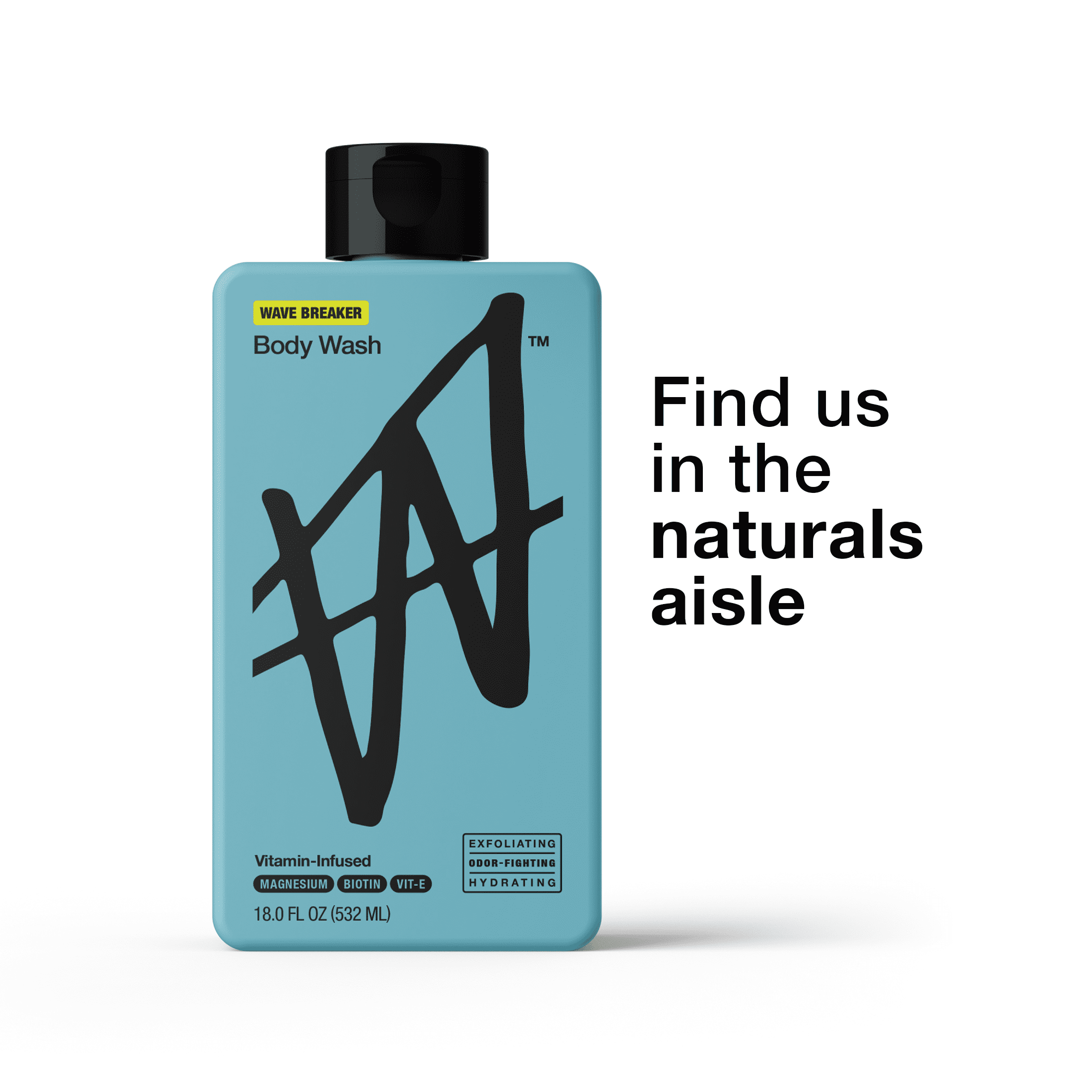 W By Jake Paul Body Wash - Exfoliating - Hydrating - Wave Breaker - 18 fl oz