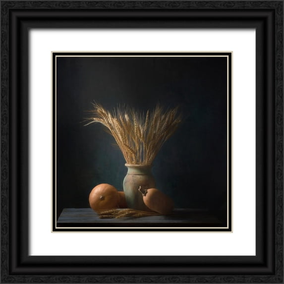 W., Catherine 15x15 Black Ornate Wood Framed with Double Matting Museum Art Print Titled - Embrace The Fall