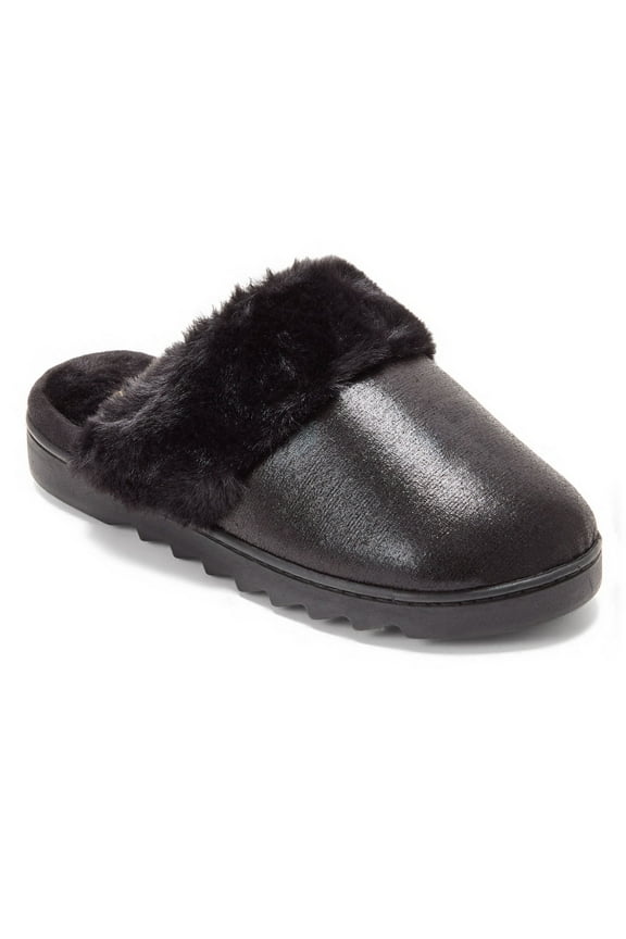 Cozy Comfort Women's Metallic Microsuede Scuff Slippers