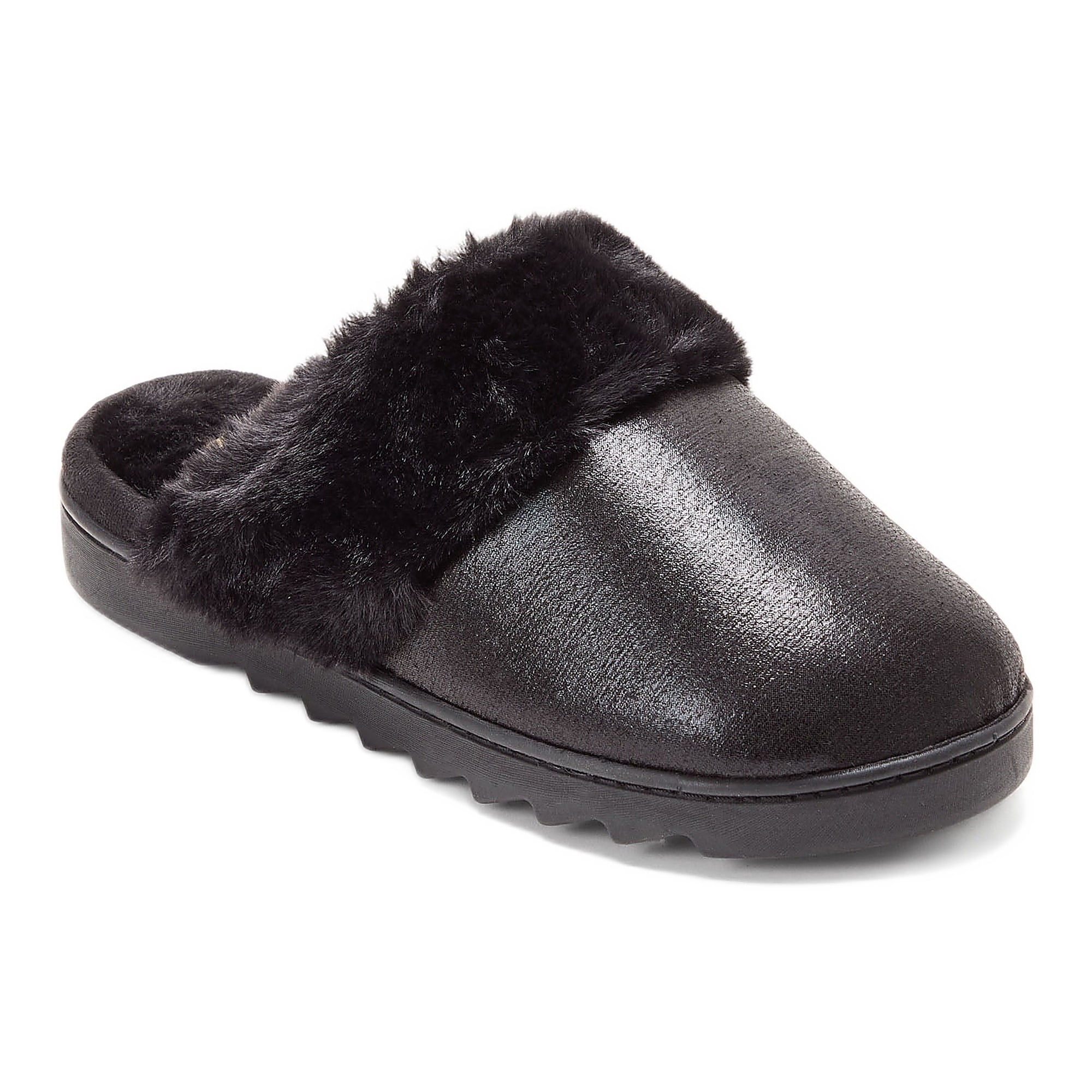 Dearfoams Cozy Comfort Women's Metallic Microsuede Scuff Slippers