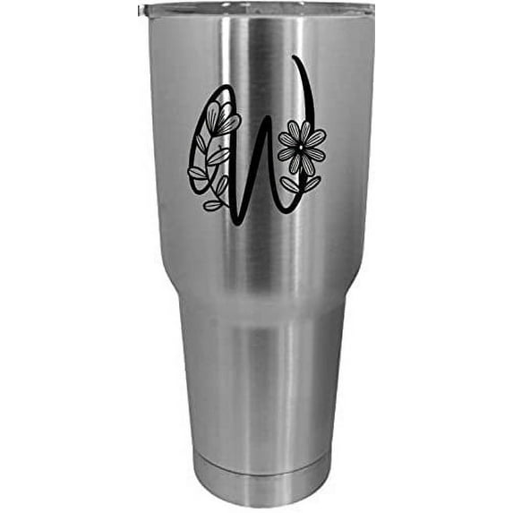 W Daishy Daisy Monogram Etched 30oz Stainless Steel Tumbler