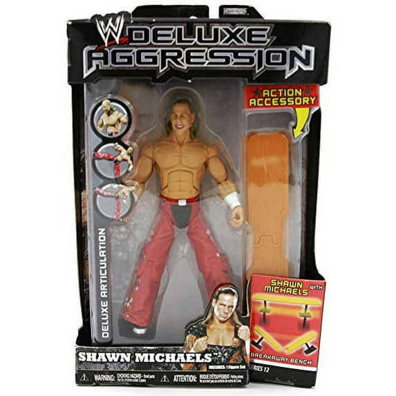 W Deluxe Aggression Series 12 Action Figure + Action Accessory - Shawn Michaels