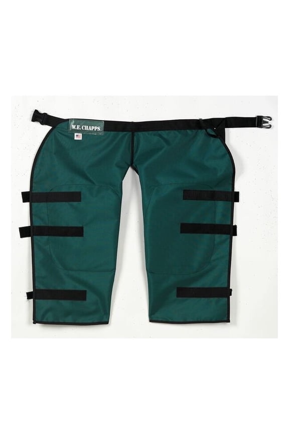 Hedge Trimmer Chaps, Cordura Nylon, Heavy Cotton Liner, 29 in Length, Green, Size L