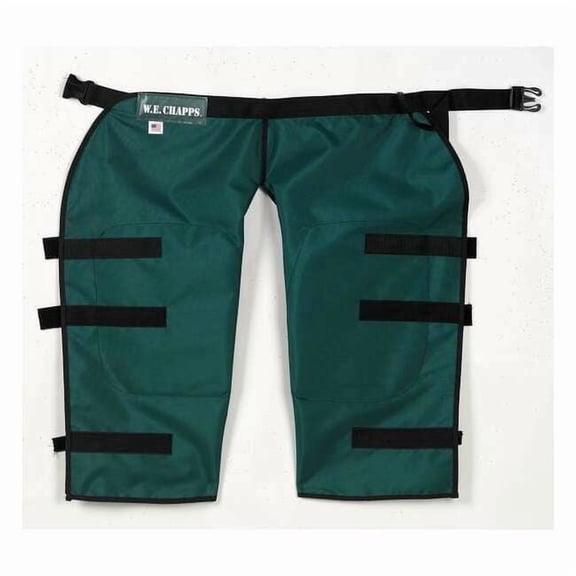 Hedge Trimmer Chaps, Cordura Nylon, Heavy Cotton Liner, 29 in Length, Green, Size L